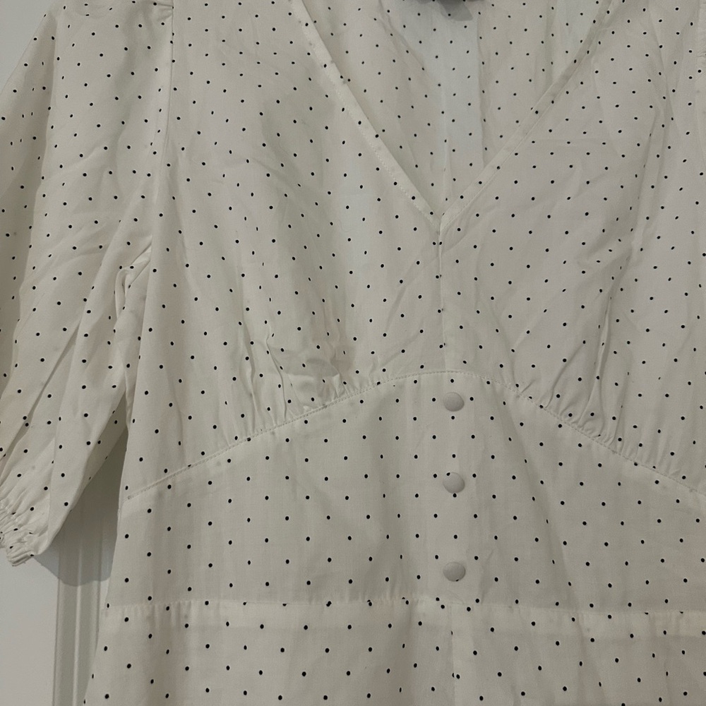 Polka Dot Button-Down Blouse